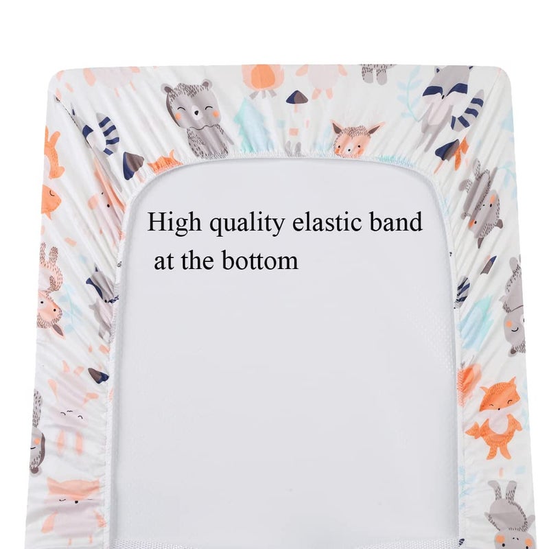 Tontukatu Changing Pad Cover Set 3 Pack Jersey Knit Ultra Soft for Baby Boys Girls Elephant Tiger/Fox/Grey - Image 5